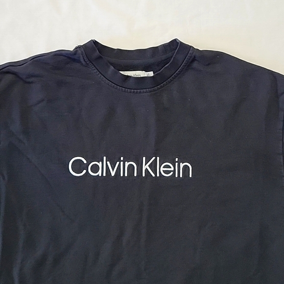 Calvin Klein Black Longsleeve Sweater Relaxed Fit Crewneck Sweatshirt Men’s L - Picture 2 of 6